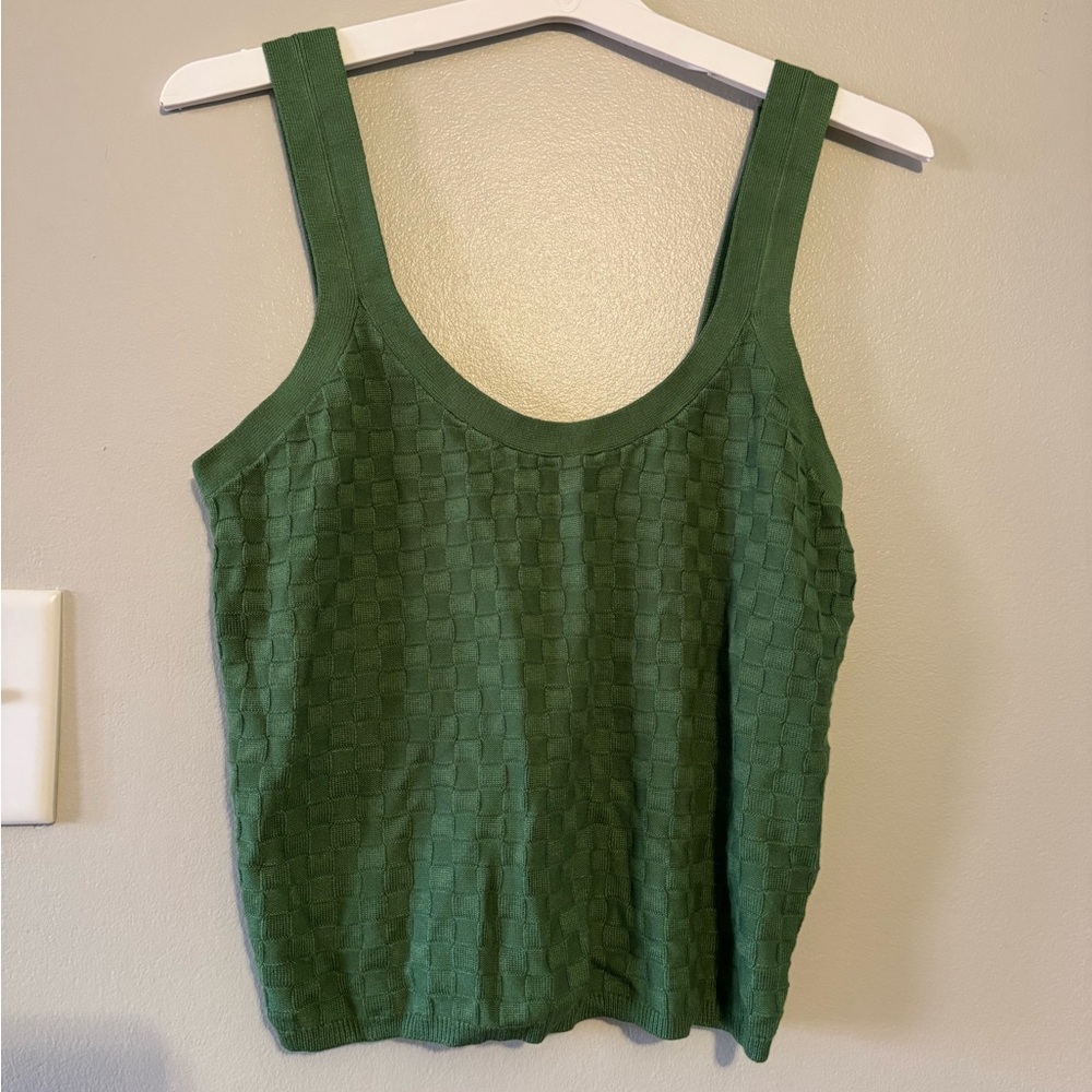 NWT Abercrombie & Fitch Checkered Slim Scoopneck Tank